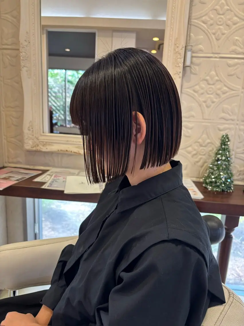 ミディアム ボブ 縮毛矯正 カット 縮毛矯正 トリートメント 髪質改善サロン soukiのヘアスタイル