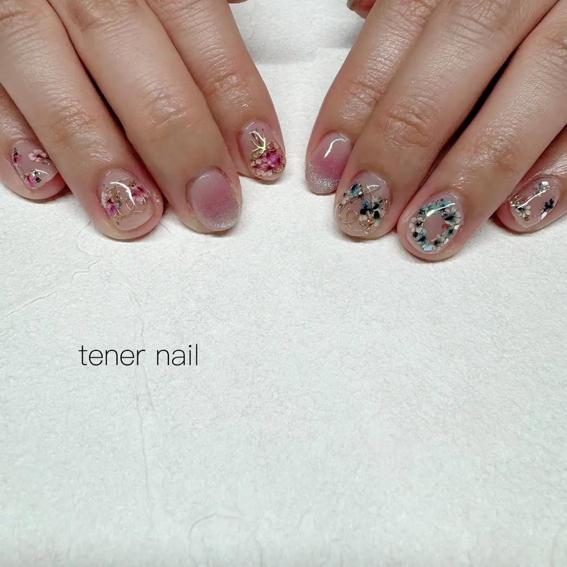 ネイル フラワーネイル ハンドネイル テネルネイル tener nailのネイルデザイン