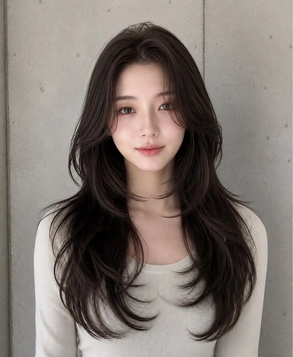 セミロング カラー ヘアアレンジ グレージュ くびれヘア 顔まわりレイヤー ハッシュカット 韓国風ヘア カット ヘアカラー トリートメント 🌫️大人韓国ヘア 🌫️naoyaのヘアスタイル
