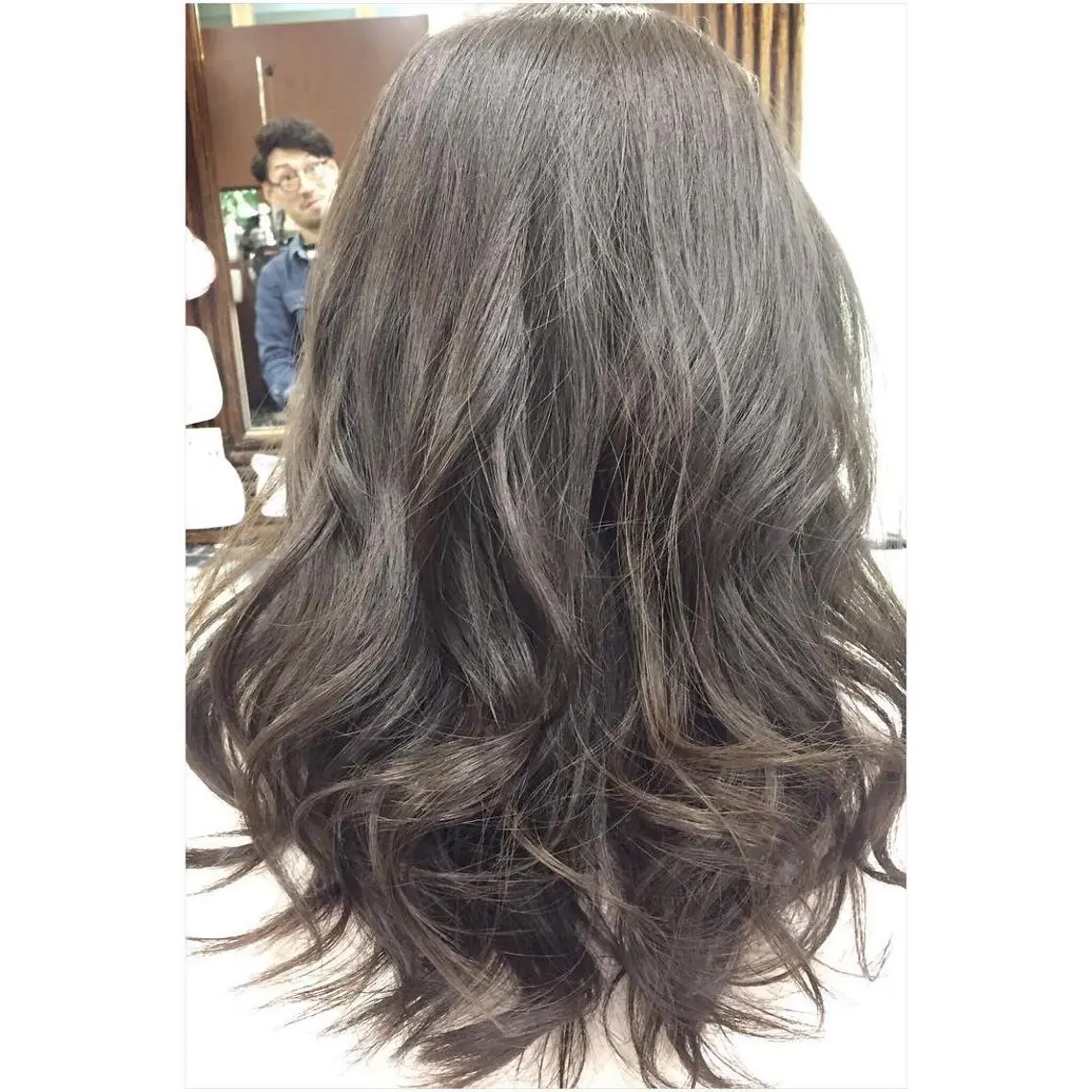 ロング カラー アッシュ グレージュ オレンジ 外国人風カラー パーソナルカラー診断 できます 木曽 主博のヘアスタイル