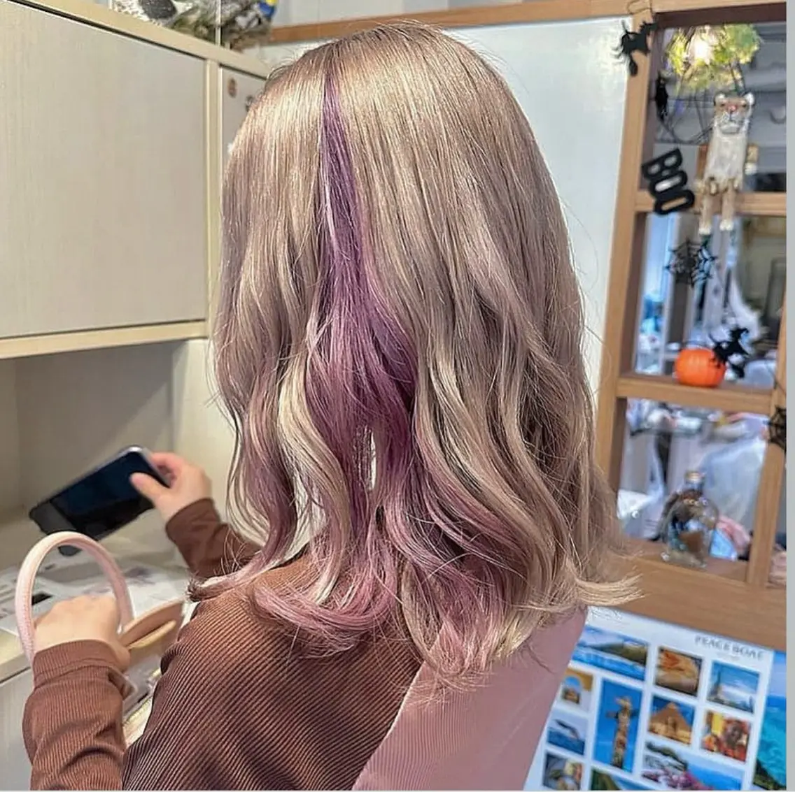 カラー ミストバング フェイスフレーミング りん ♡⸝⸝ うる艶カラー✧︎*。のヘアスタイル