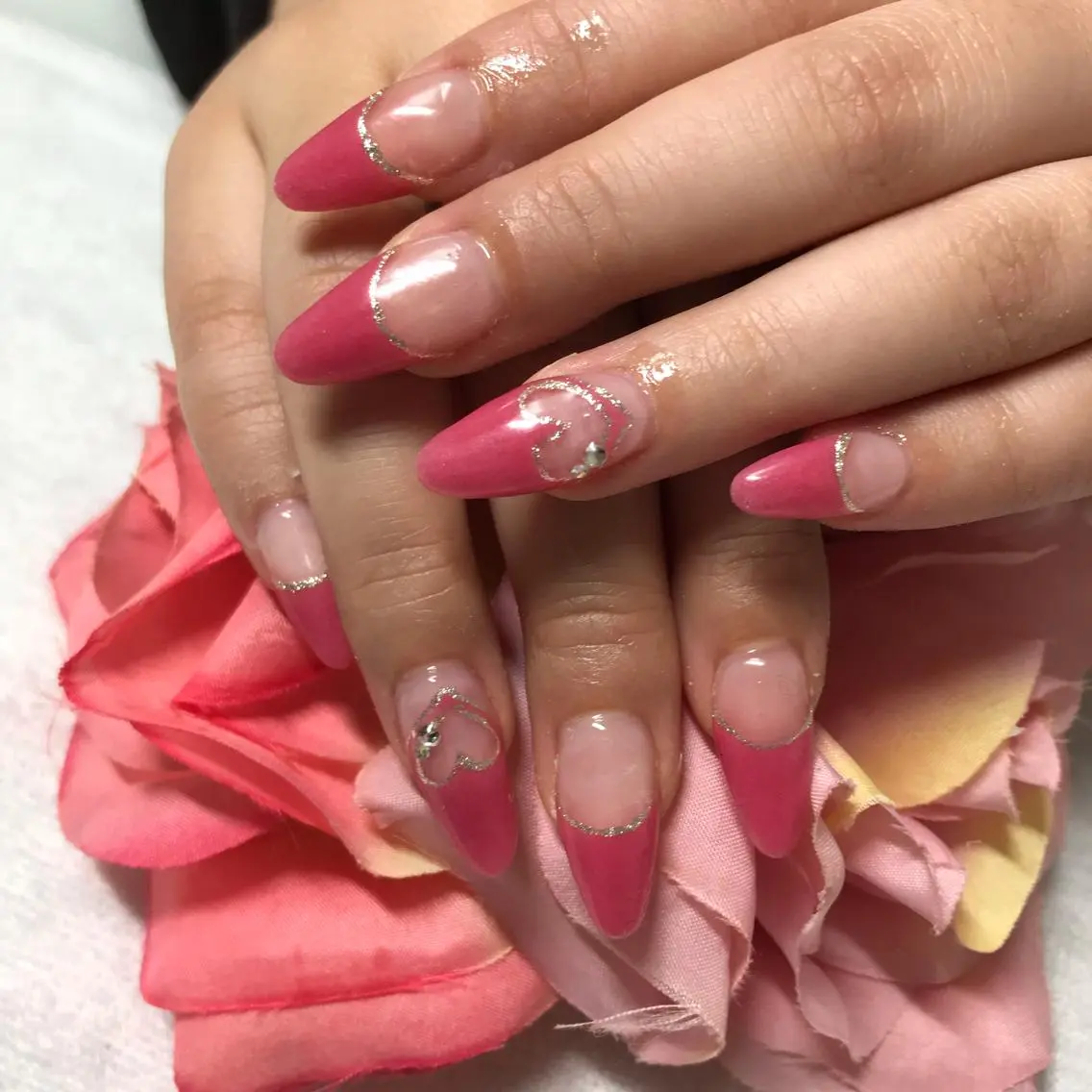 セミロング ネイル フレンチネイル ハンドネイル 《LB》ラブリエ Nail&eyeのマツエク・マツパデザイン