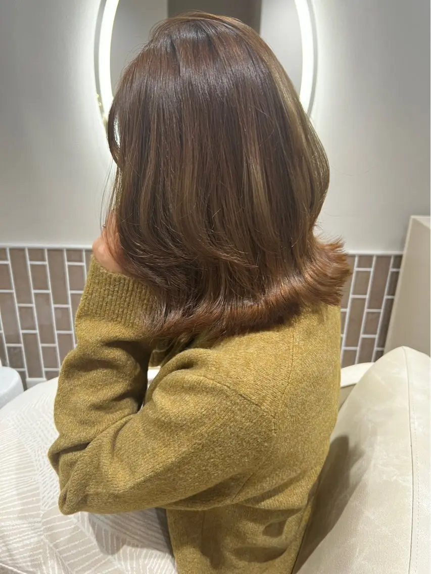 《ミニモ限定価格🥀💄》ケアブリーチ使用ハイライト+ケラチントリートメントの写真