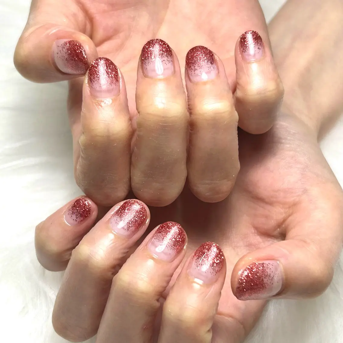 ネイル ラメ(グリッター) ラメグラデーション 赤色 Nailist Yuunaのネイルデザイン