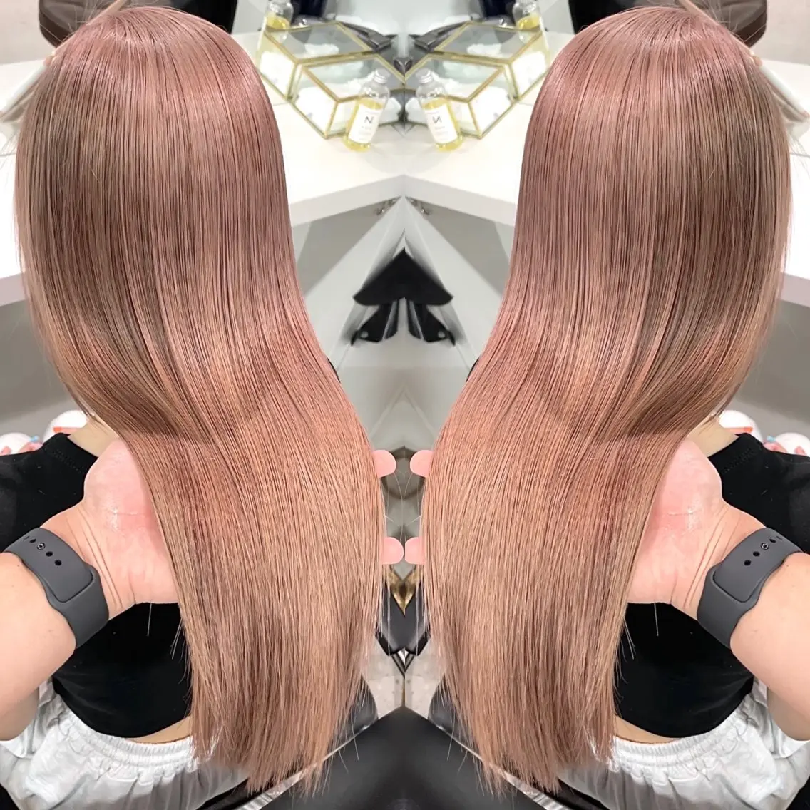ロング ヘアカラー トリートメント バレイヤージュ ボブ🌈ナツヤのヘアスタイル