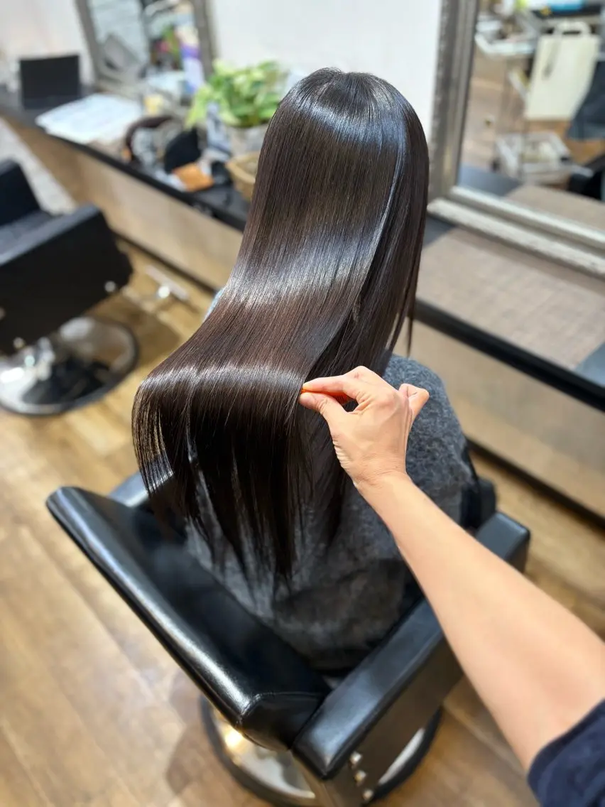 ロング 縮毛矯正 きむえり/髪質改善 /うねり広がり改善のヘアスタイル