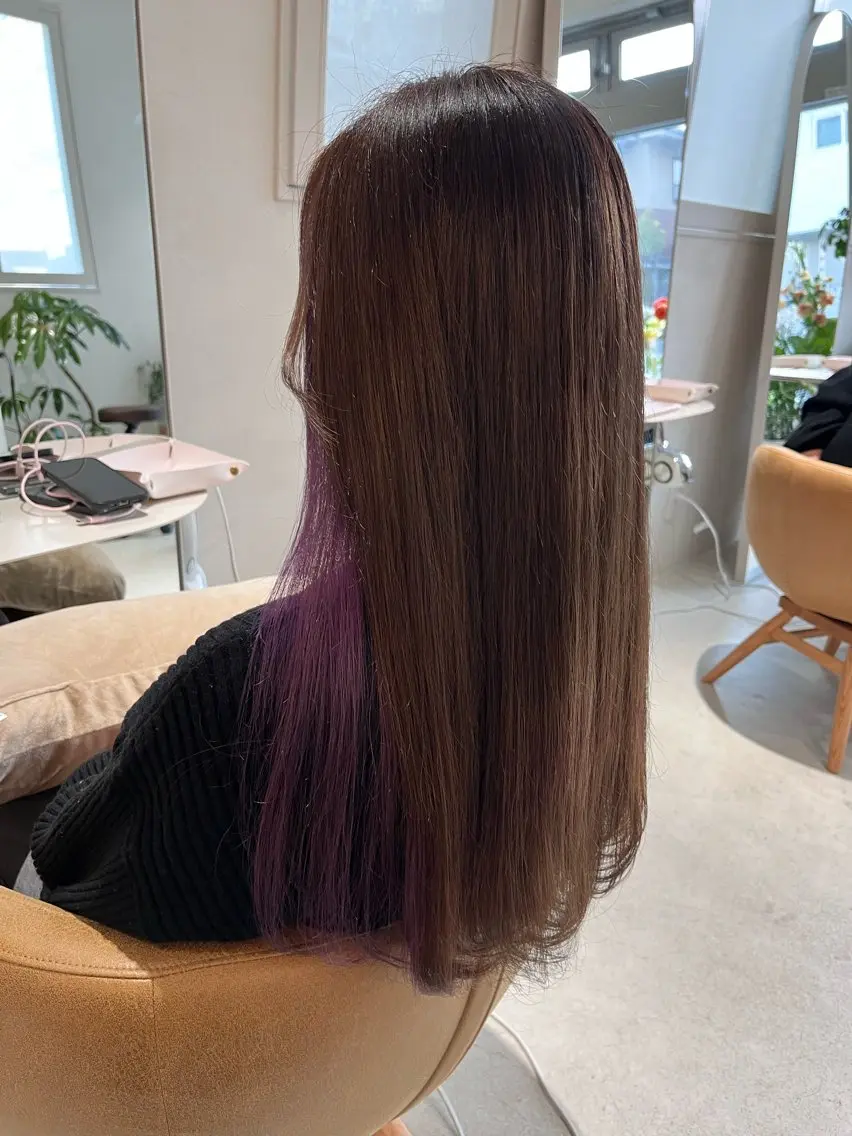 ロング カラー パープルカラー 暖色カラー/ ヘアセット🌛櫻井舞のヘアスタイル