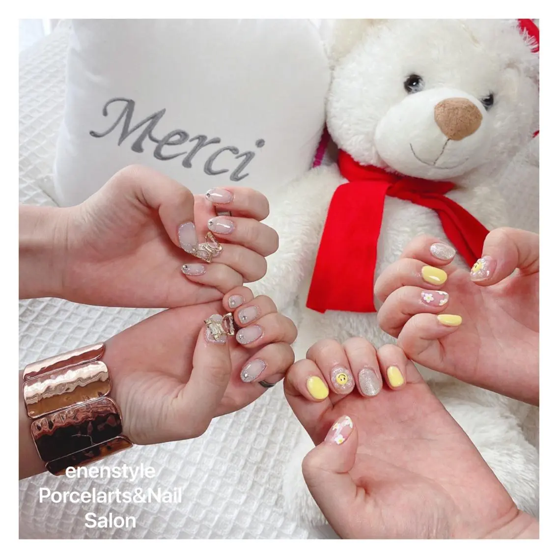 ミディアム ネイル ハンドネイル 🐾enen style 🐾のネイルデザイン