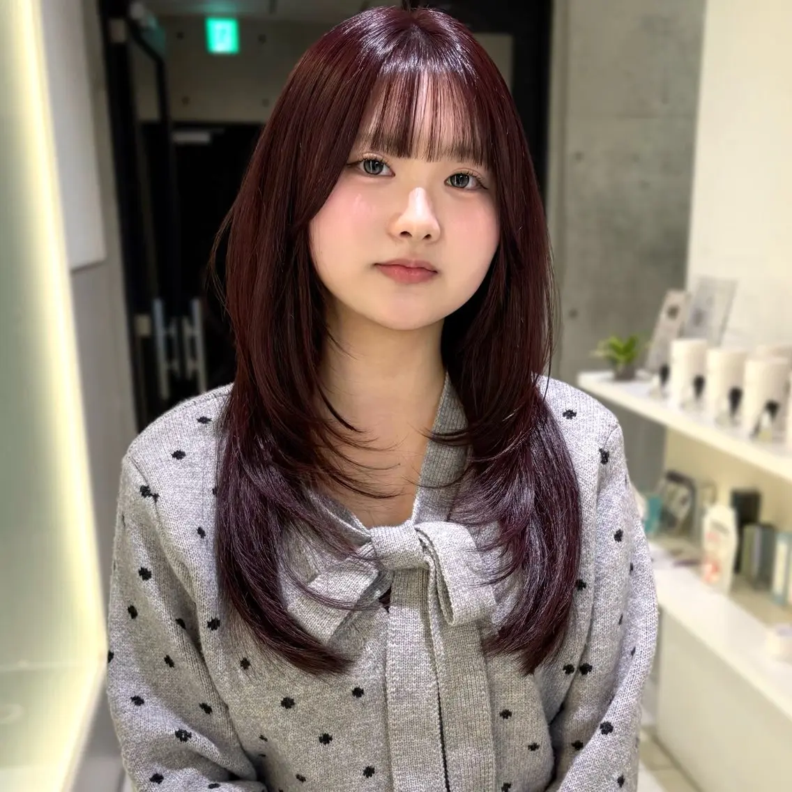 セミロング カラー ヘアカラー トリートメント riko/レイヤー カット/ヘアセットのヘアスタイル