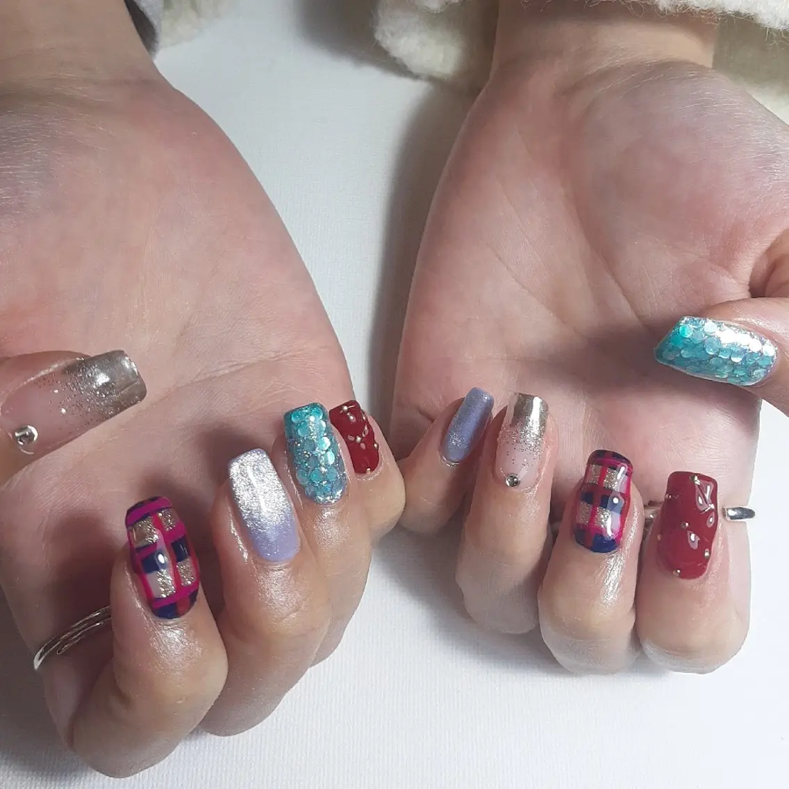 ネイル ジェルネイル 持ち込み ショートネイル 冬ネイル クリスマス owlnail /持込みデザイン専門のネイルデザイン