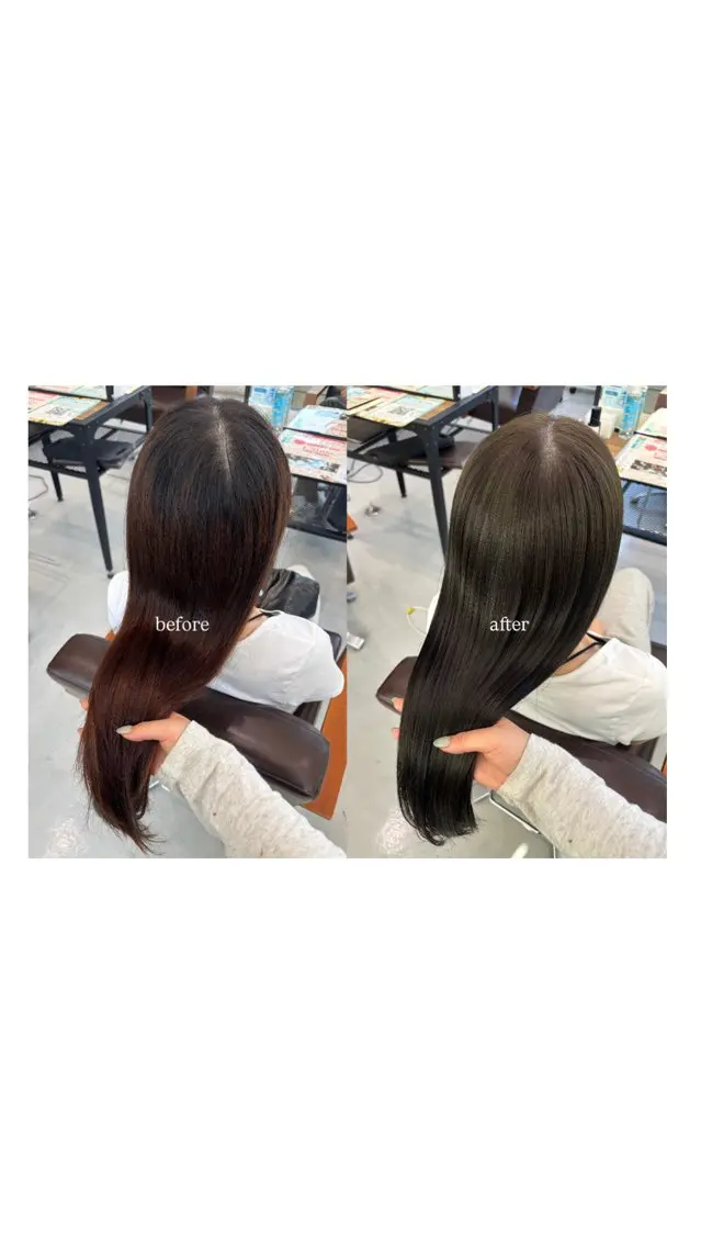 ロング カラー カット ヘアカラー トリートメント はがいふみか/ モデルさん募集中のヘアスタイル