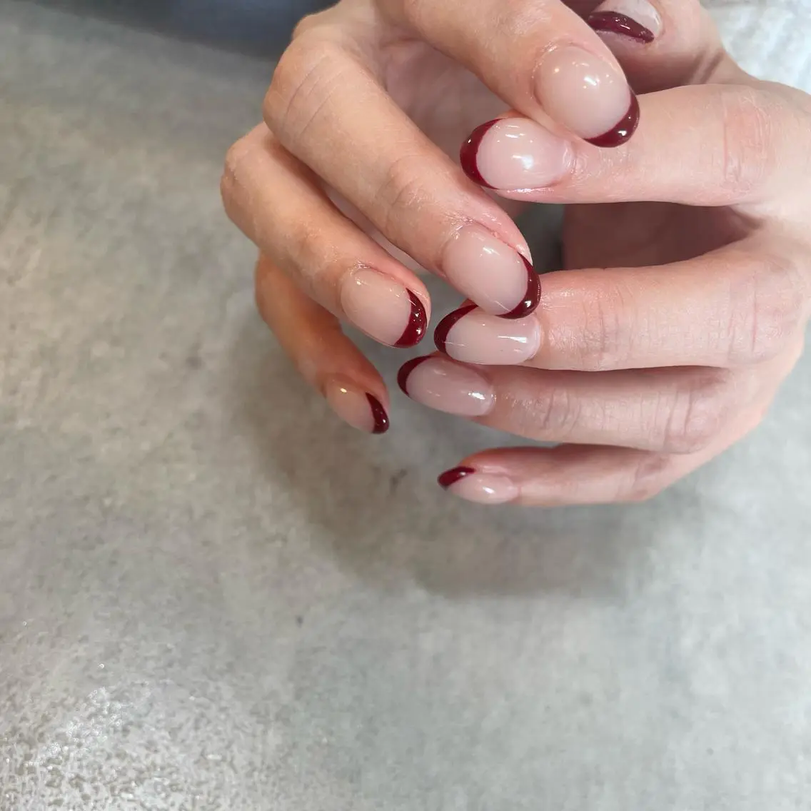 ネイル ボルドー フレンチネイル Nail Salon Gummi.のネイルデザイン