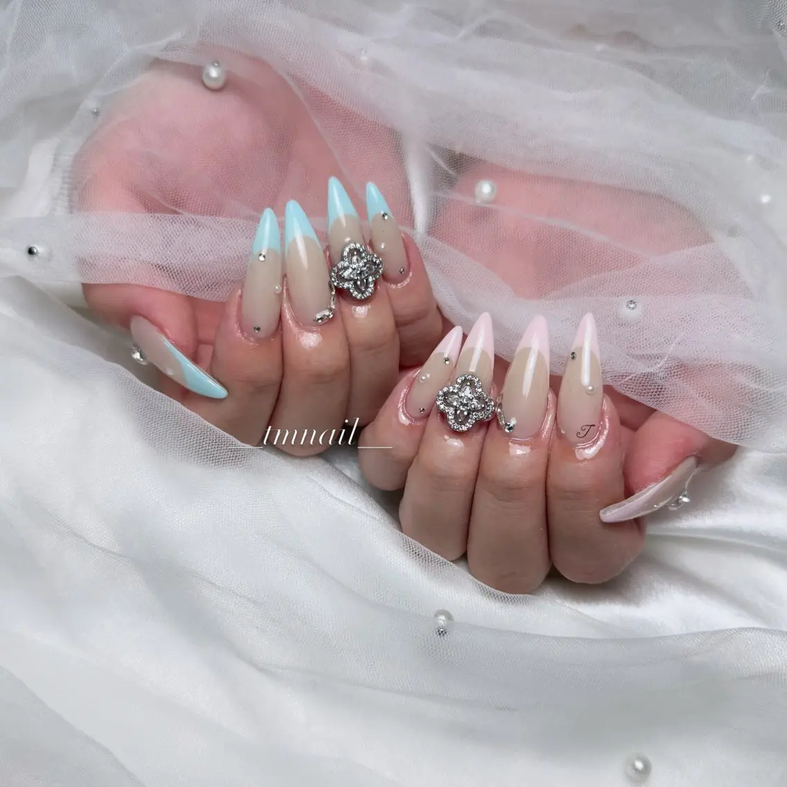 ロング 韓国風ヘア ハンドネイル 💅Tmnail Misoraのネイルデザイン