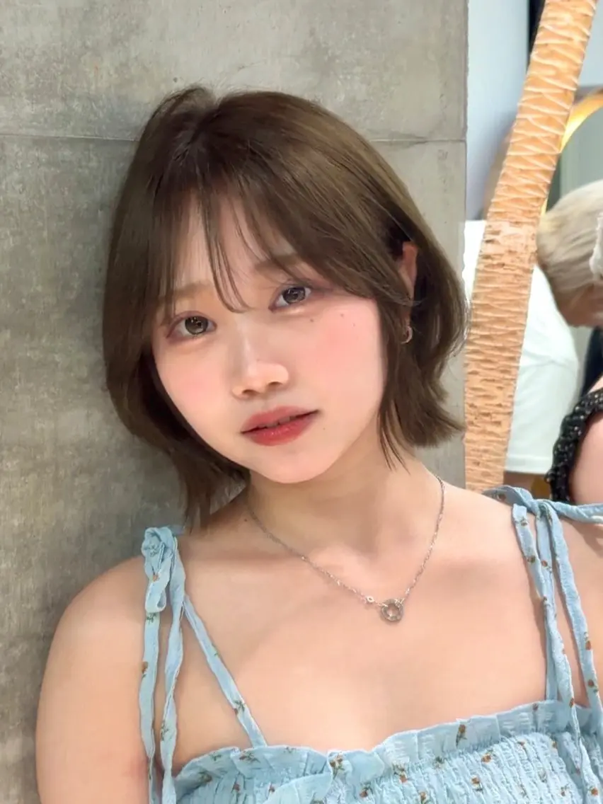 ミディアム カット ヘアカラー トリートメント けいし🐬ボブ 美髪縮毛矯正のヘアスタイル