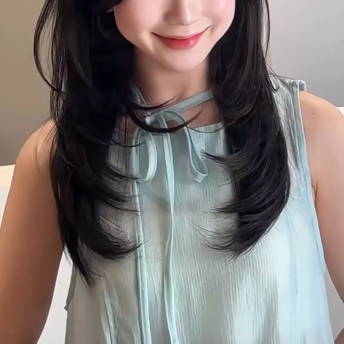 ロング ♡⃛₊暗髪艶カラー /レイヤー♡⃛にこのヘアスタイル