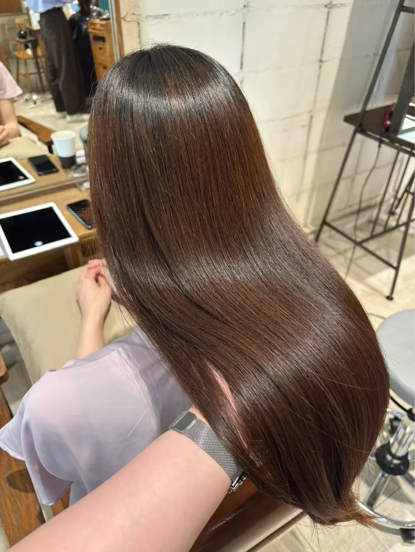 ロング 縮毛矯正 おがわ らいむ🕊️のヘアスタイル