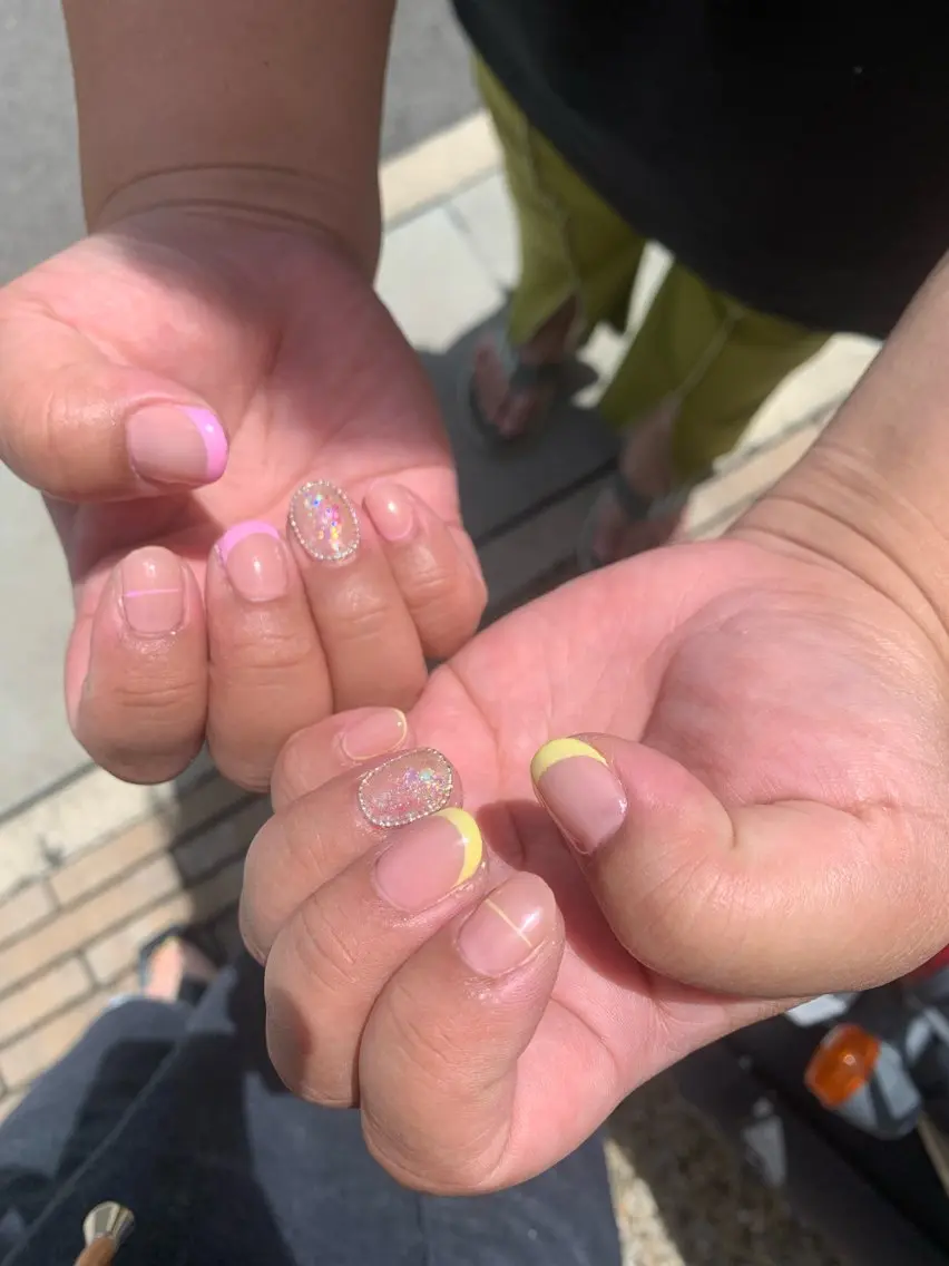 ネイル フレンチネイル キラキラネイル Coconail 恭子のネイルデザイン