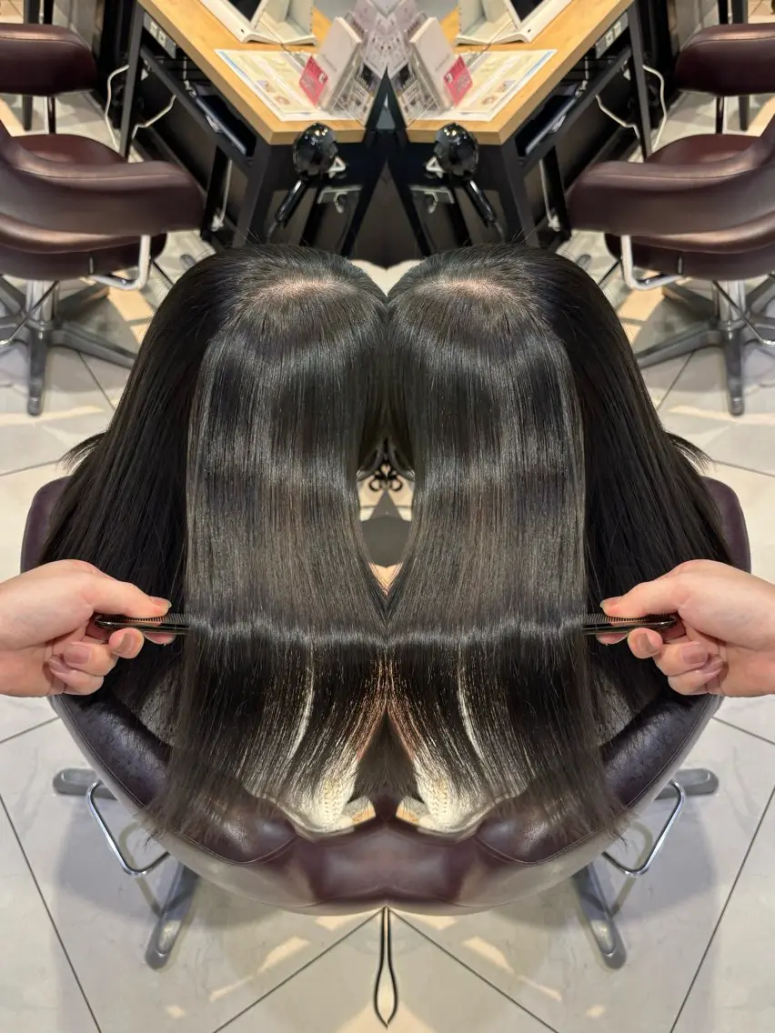 ロング カラー カット ヘアカラー 縮毛矯正 トリートメント 🩵レイヤー✖︎ 髪質改善🩵リョウヤのヘアスタイル