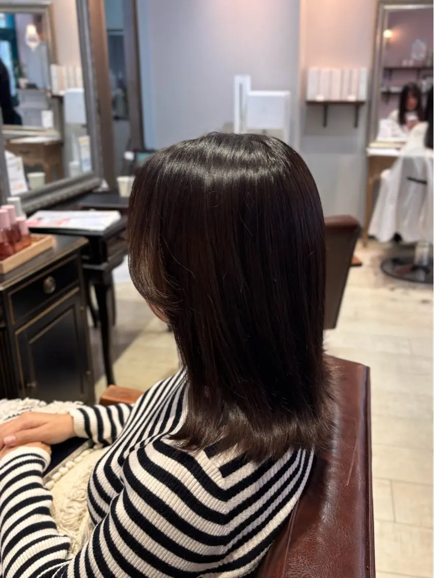 ミディアム カラー カット ヘアカラー 🌱なゆみ🌱透明感 /ナチュラル/高宮のヘアスタイル