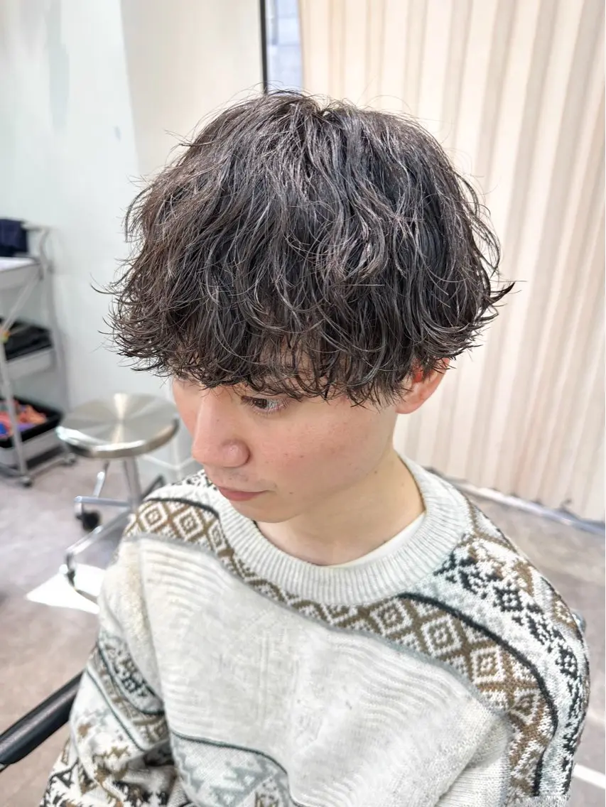 ショート パーマ メンズ カット パーマ メンズパーマ メンズ特化ryoのヘアスタイル
