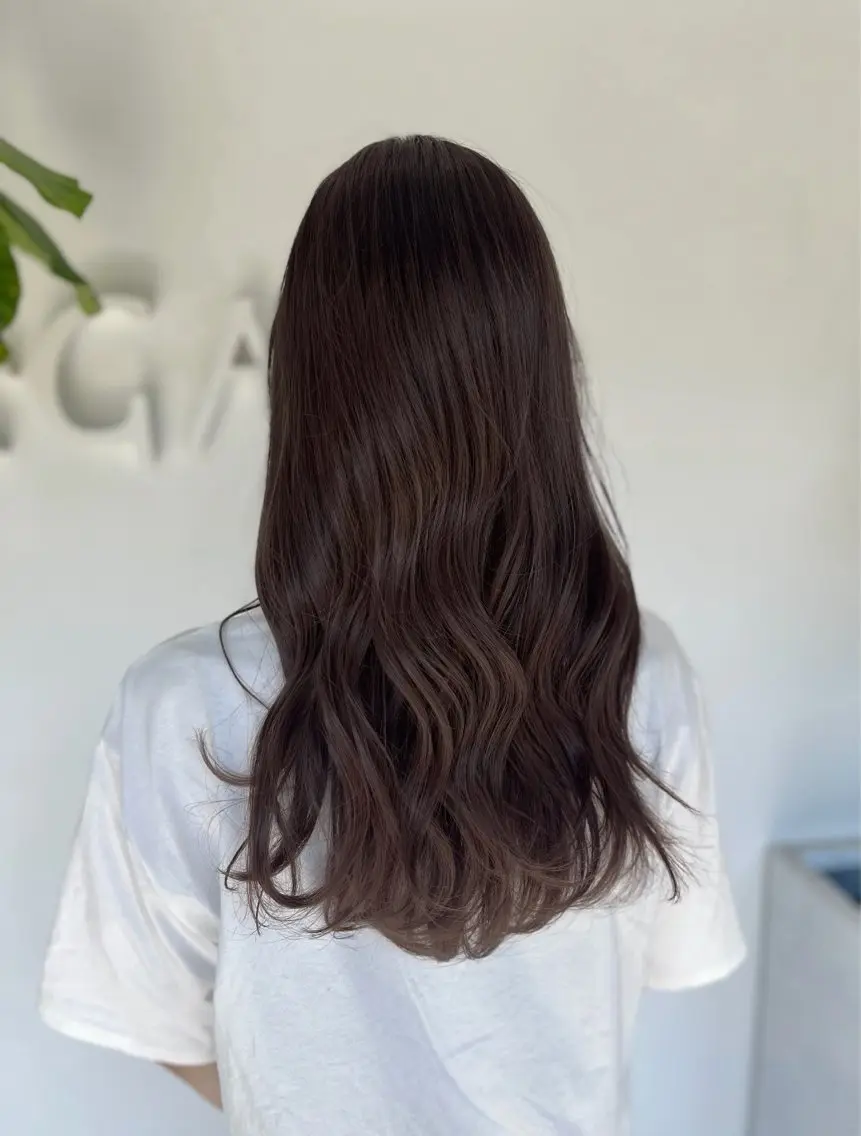 ロング カラー ブラウンカラー カット ヘアカラー トリートメント 透明感カラー／ 艶感カラー／RAMUのヘアスタイル