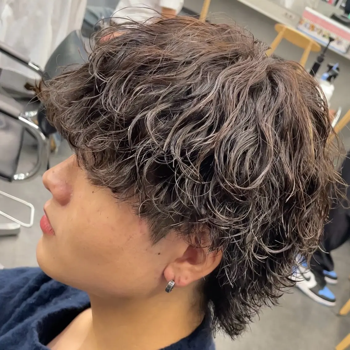 セミロング パーマ ヘアアレンジ メンズ fifth 石川 凪のヘアスタイル