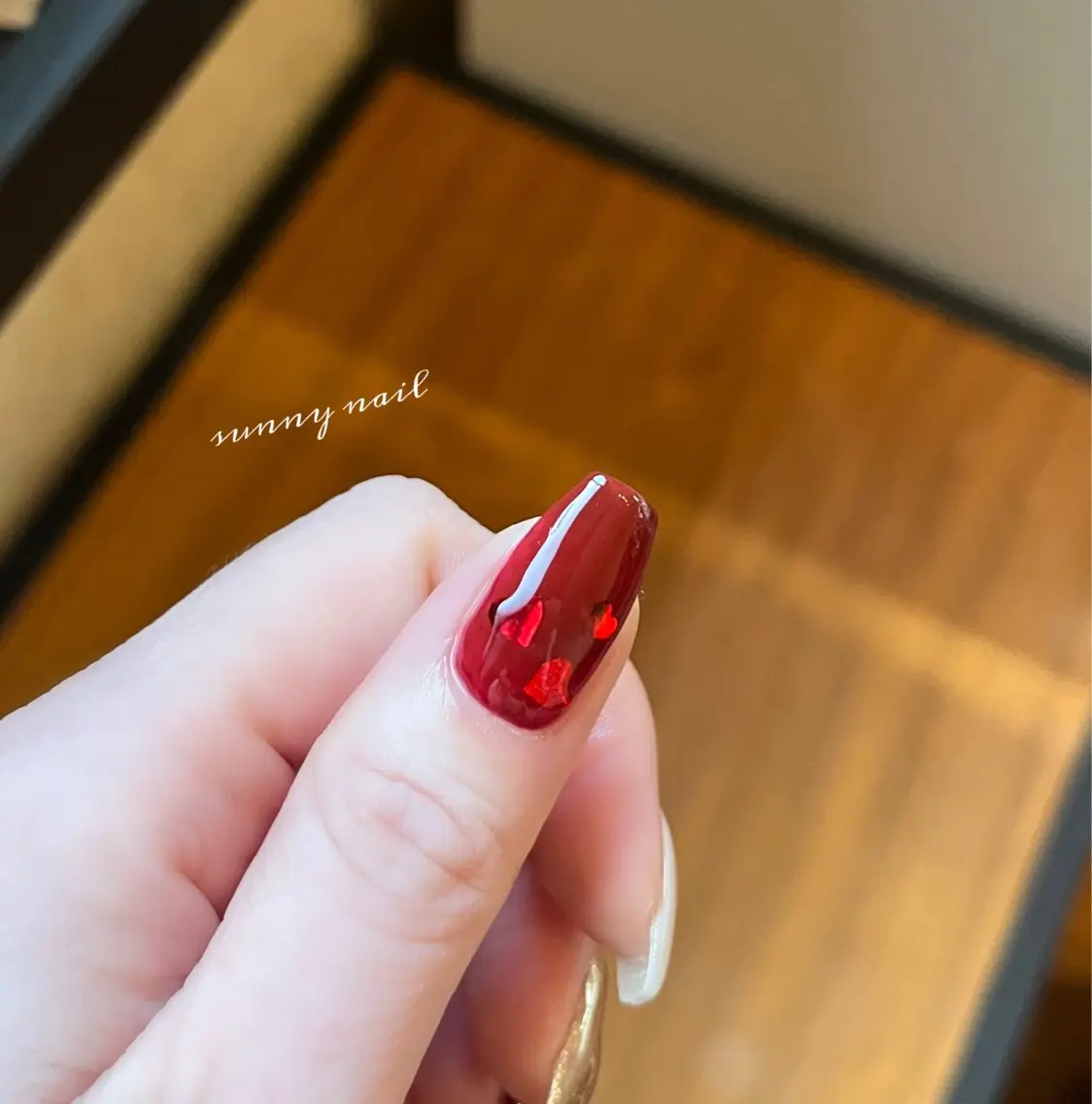 ネイル ジェルネイル ハート パラジェル バレンタイン sunny nailのネイルデザイン