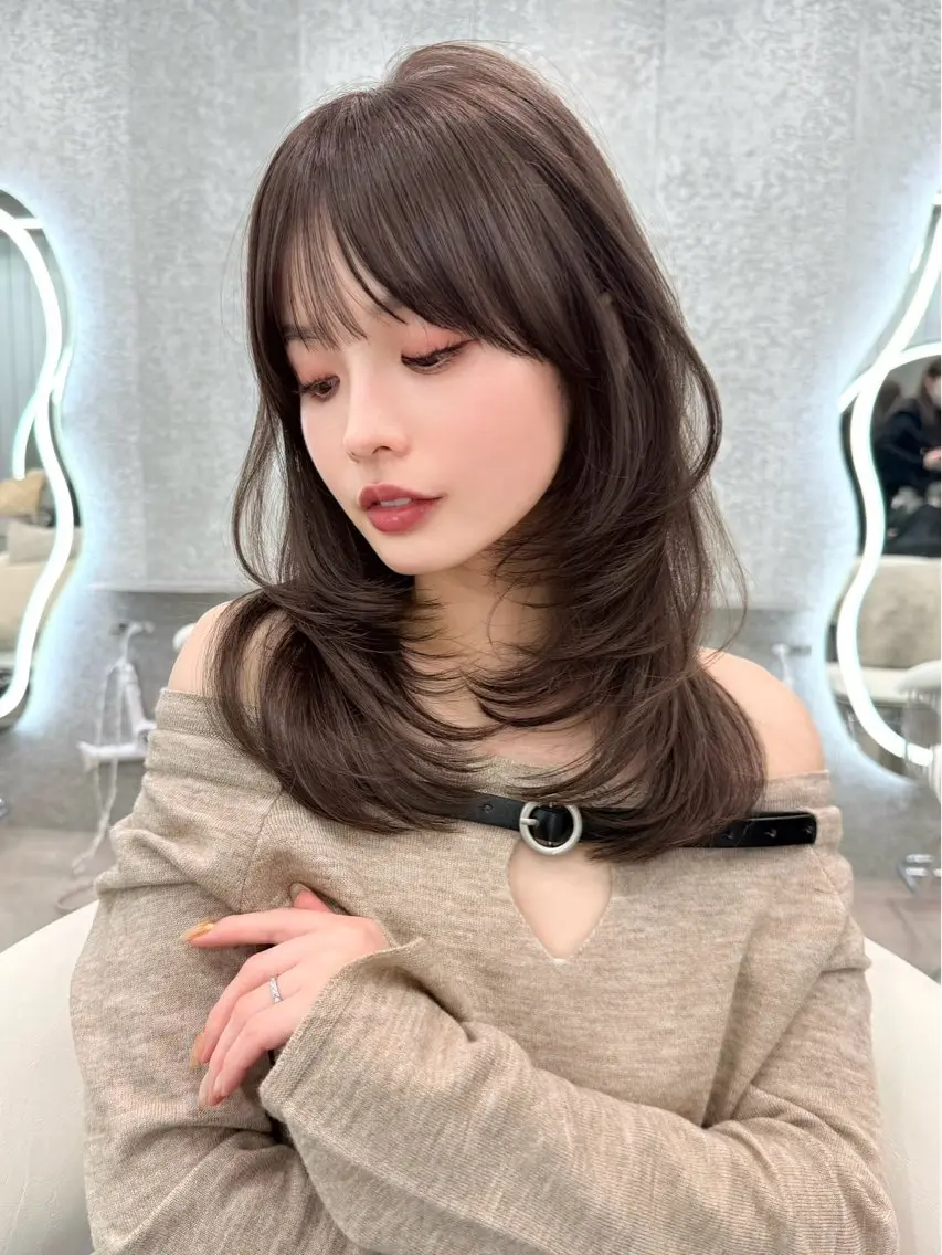 ミディアム カラー カット ヘアカラー トリートメント ヘアセット 縮毛矯正ブリーチなし 🍒❤ゆうきのヘアスタイル