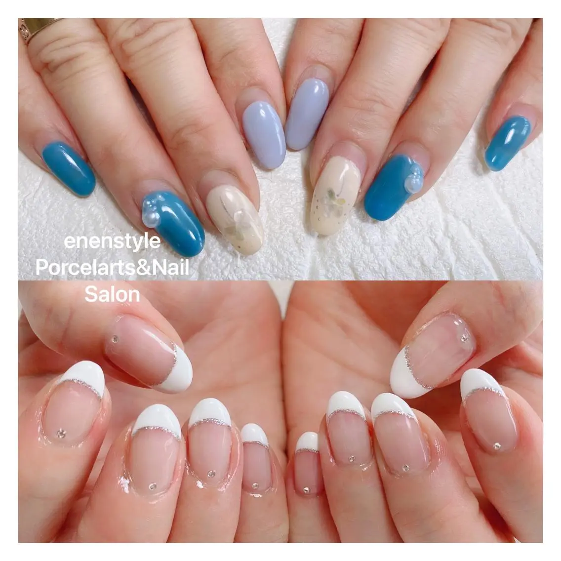 ミディアム ネイル ハンドネイル 🐾enen style 🐾のネイルデザイン