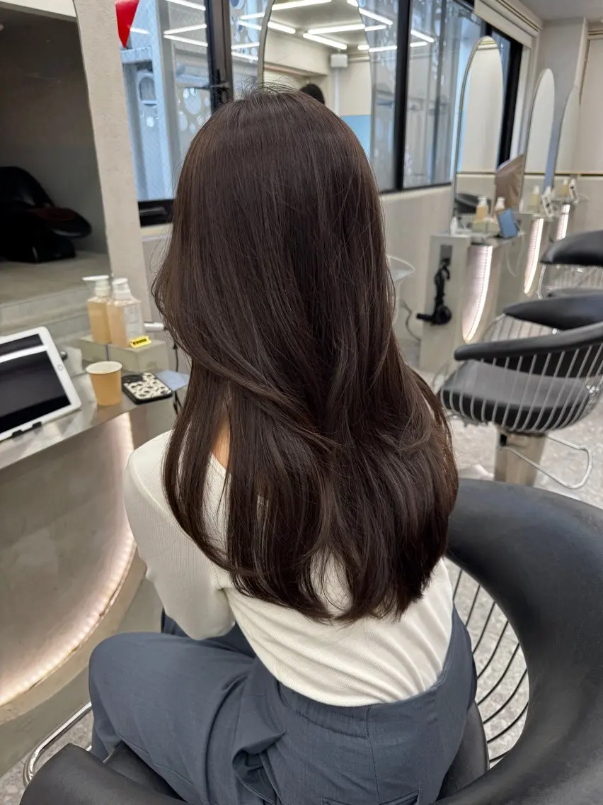 ロング レイヤーカット ロング カット ヘアカラー トリートメント 顔周り🇰🇷ロンド レイヤー✨カジワラのヘアスタイル