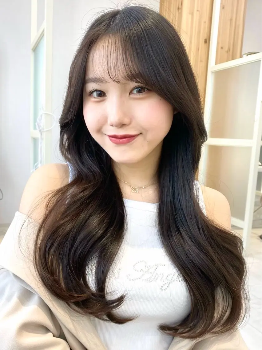 ロング カット ヘアカラー トリートメント 韓国くびれレイヤー 🇰🇷はづきのヘアスタイル