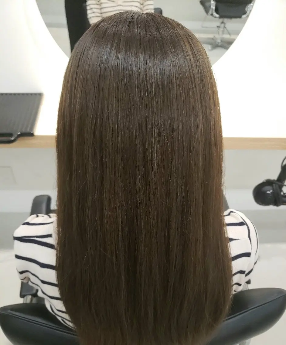 ミディアム ヘアカラー トリートメント 透明感カラー×髪質改 善✨️町田築✨️のヘアスタイル