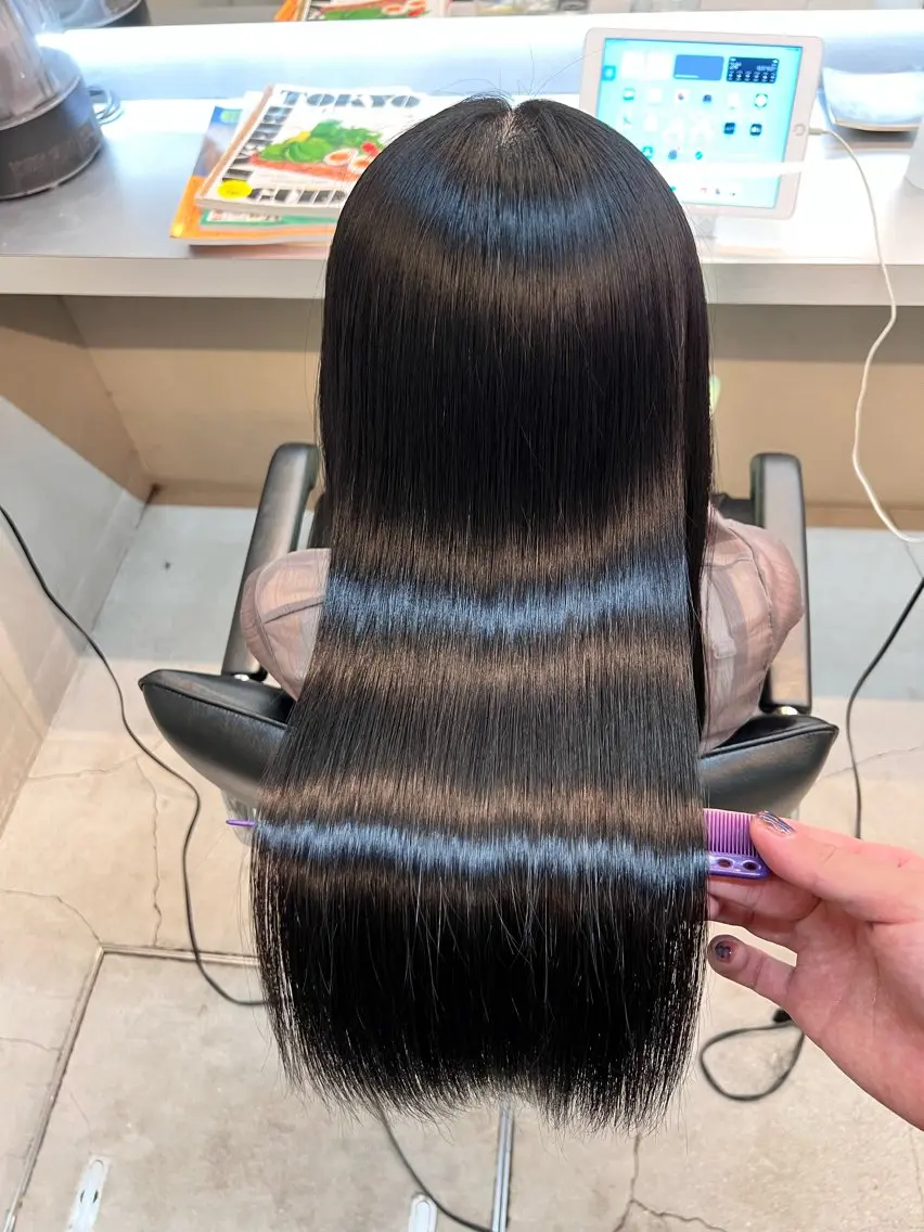 ロング 縮毛矯正 トリートメント 乾かすだけでまとまる /髪質改善西村涼太のヘアスタイル