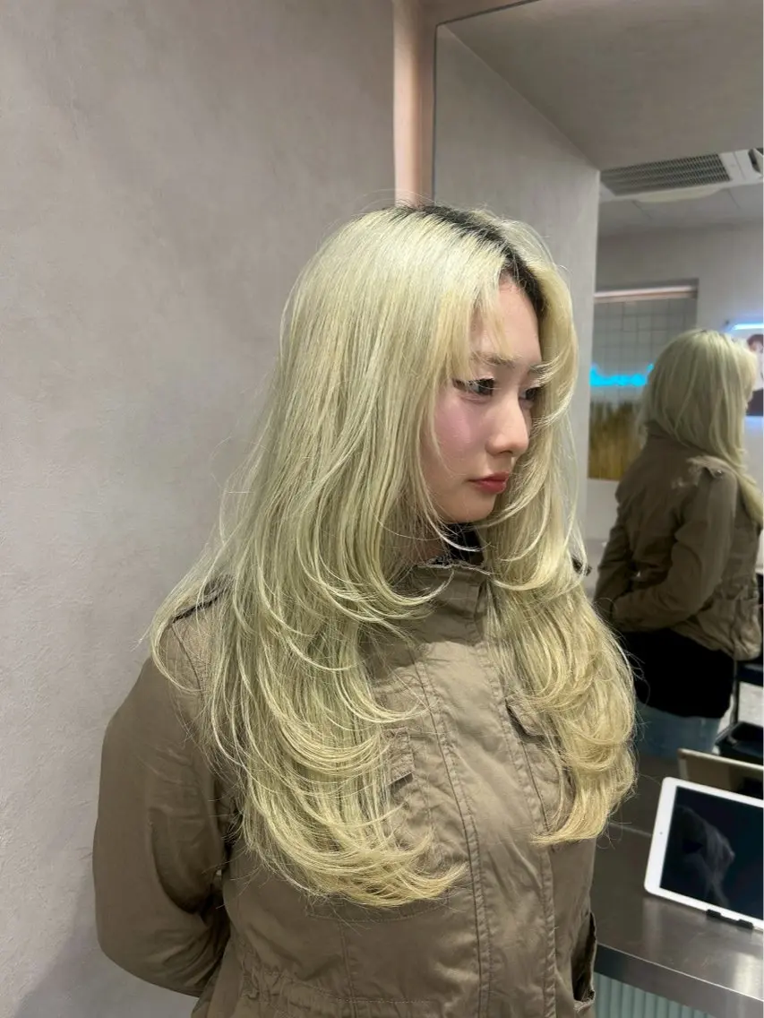 ロング ハッシュカット ハイレイヤー 韓国風ヘア レイヤーカット カット Yuta✂︎ 韓国レイヤー🪽のヘアスタイル