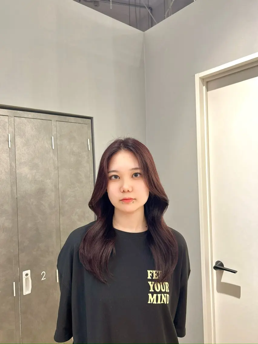 セミロング カラー 長谷川 将斗のヘアスタイル