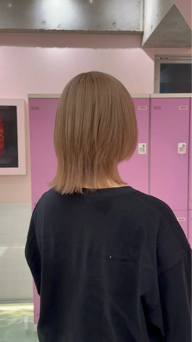 ミディアム カラー ヘアカラー トリートメント モテ艶🪄ベージュ カラー🧸RUKAのヘアスタイル