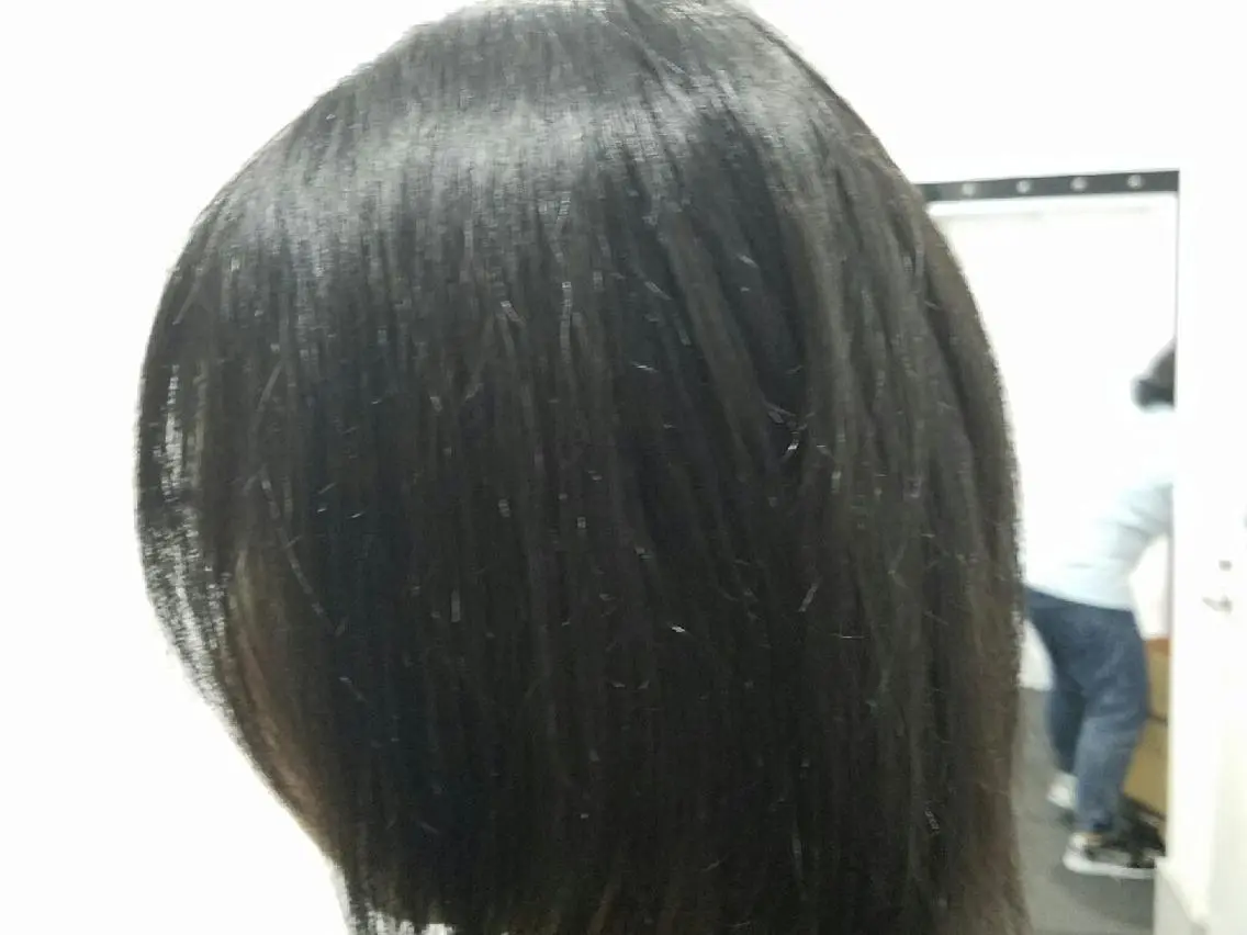 ミディアム パーマ 縮毛矯正 田中 光のヘアスタイル