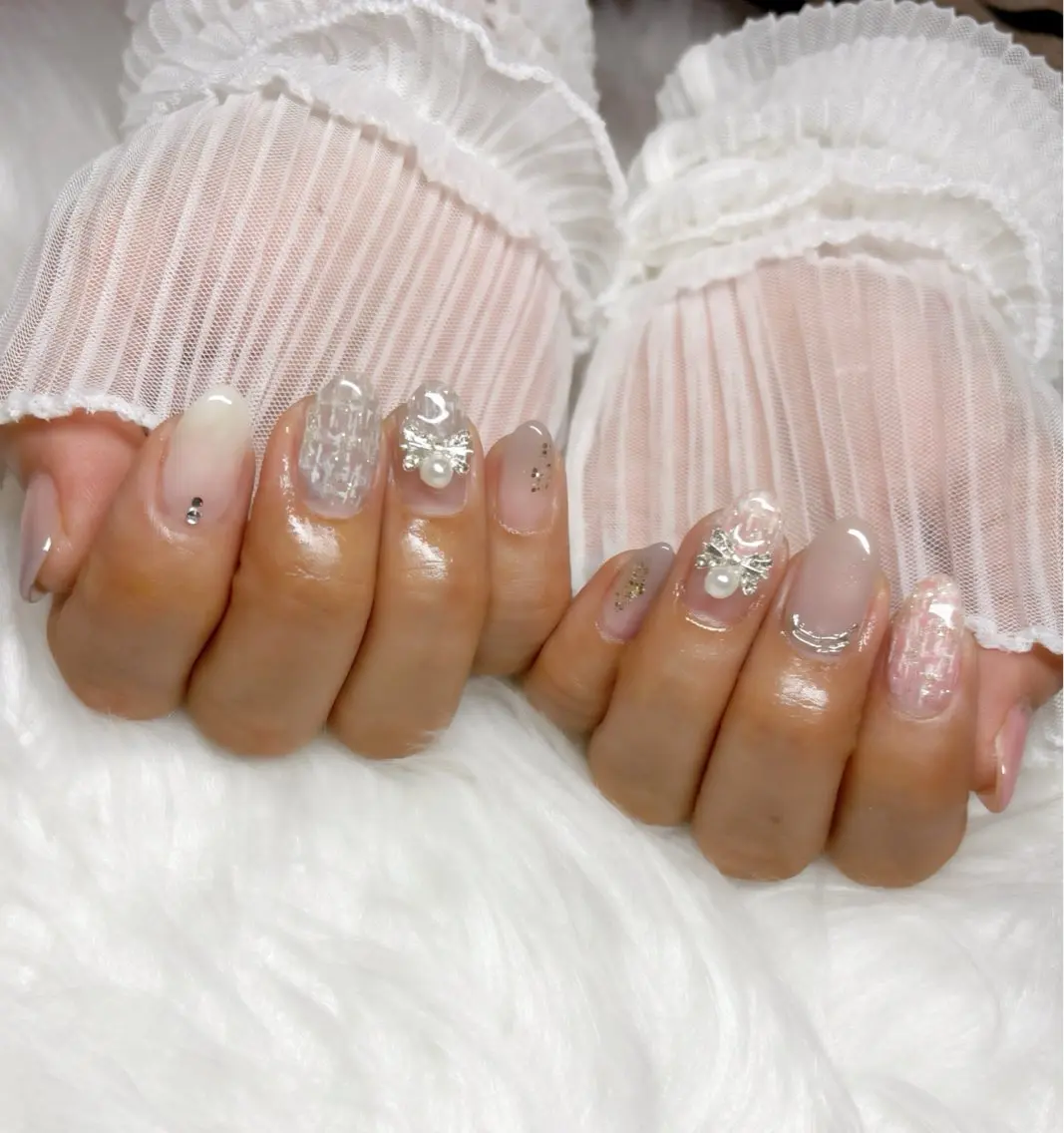 ネイル ツイードネイル ハンドネイル Nail Salon macherieのネイルデザイン