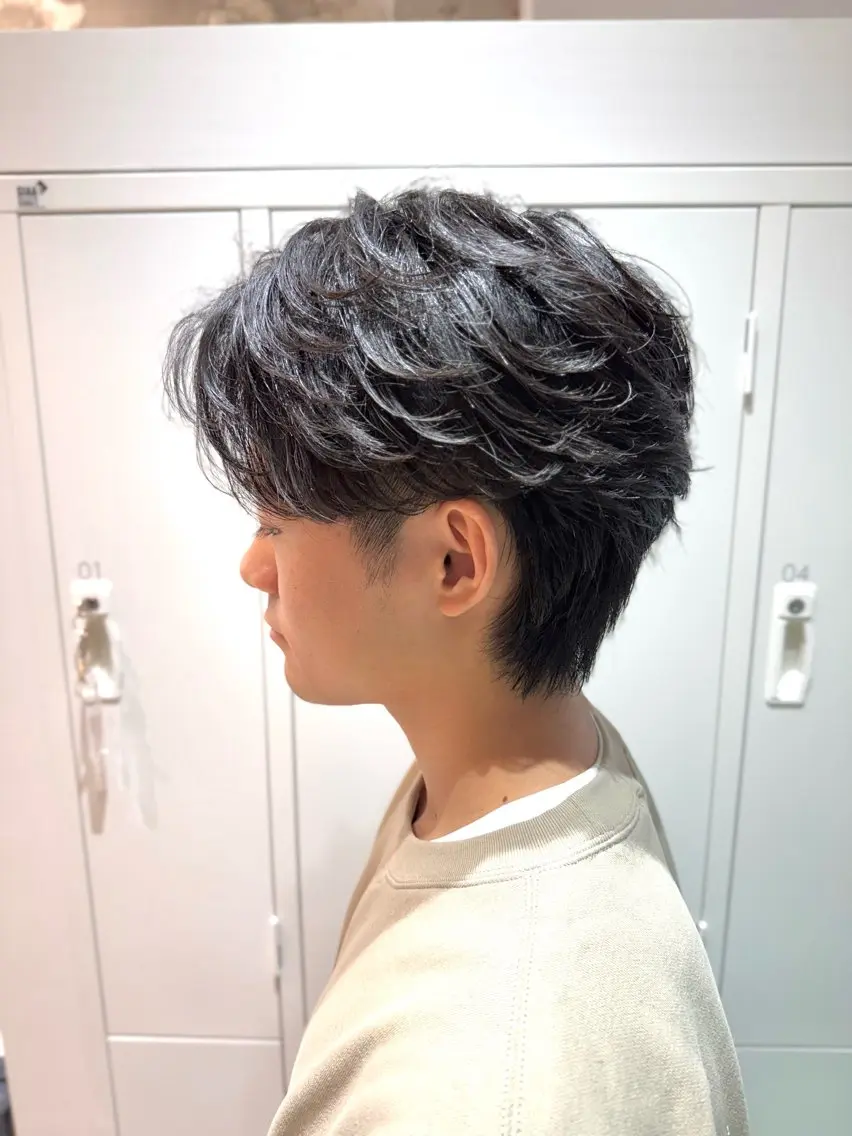 パーマ メンズ フェザーパーマ メンズパーマ スペインカール 波巻きパーマ ニュアンスパーマ カット ヘアカラー 大宮/メンズパーマ 関勇也のヘアスタイル