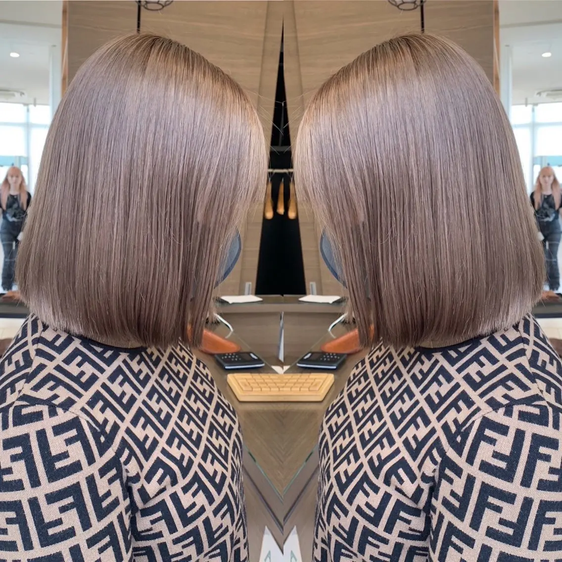 ショート バレイヤージュ ボブ🌈ナツヤのヘアスタイル
