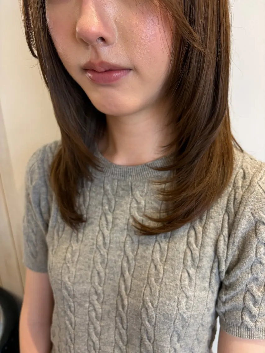 ミディアム カラー ヘアカラー トリートメント ボブ🍊暖色カラー 浅草【Bob美容師】のヘアスタイル