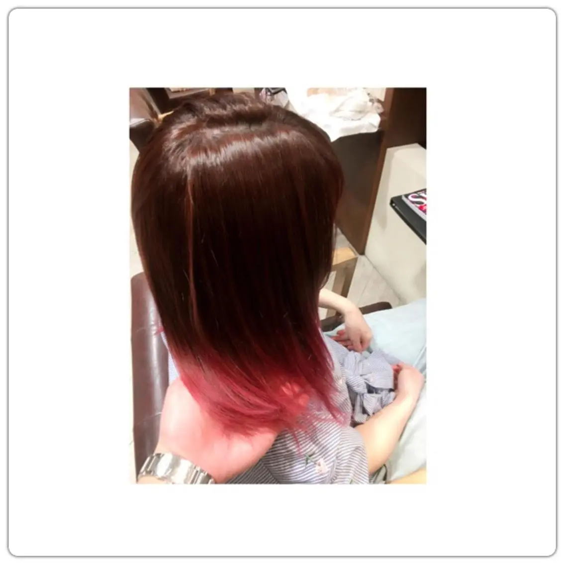 ロング カラー グラデーションカラー ハイライトカラー ピンクカラー ハイライト 【メンズカット】 澤下瑛一のヘアスタイル