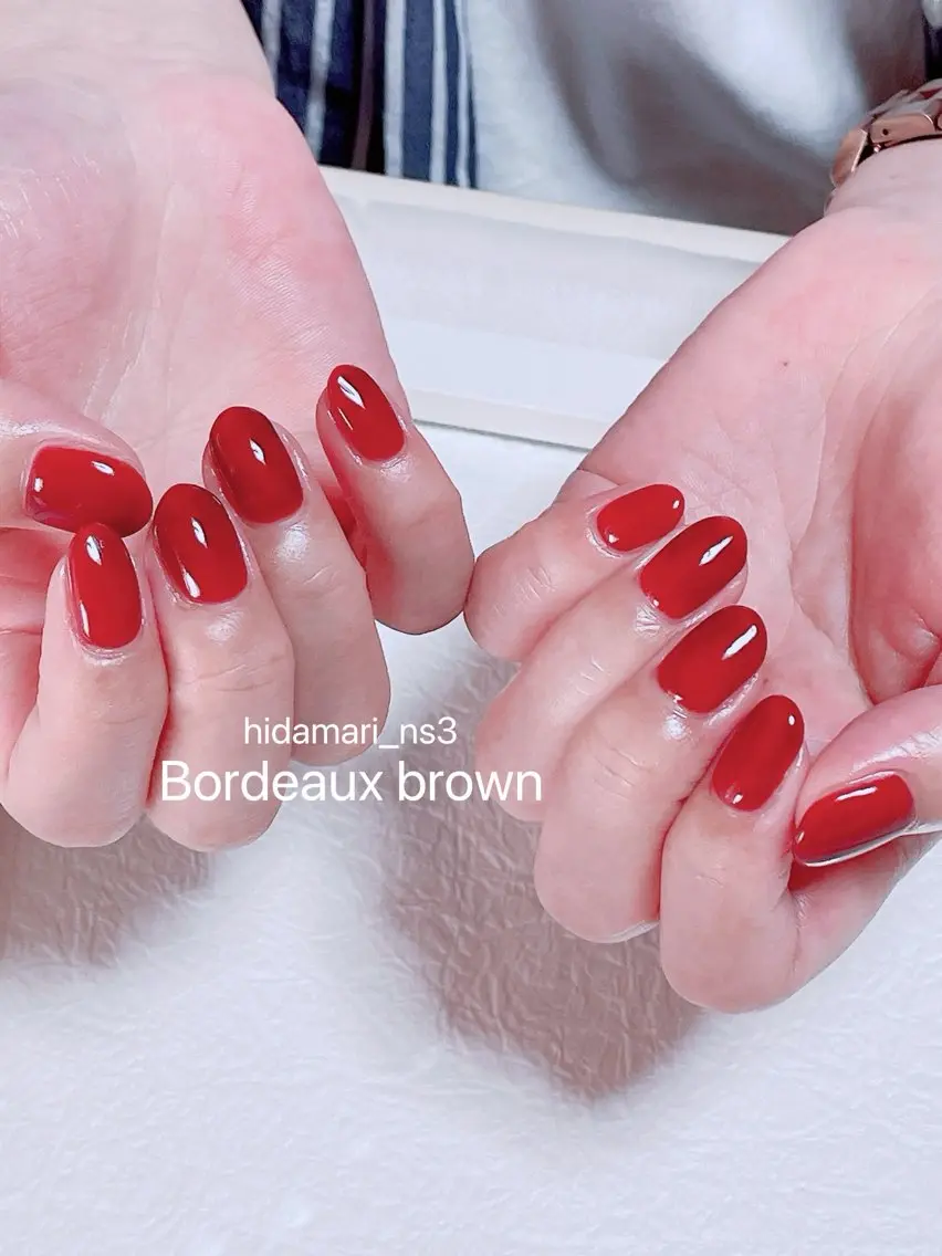 ネイル ボルドー ブラウン NailSalon ひだまりのネイルデザイン