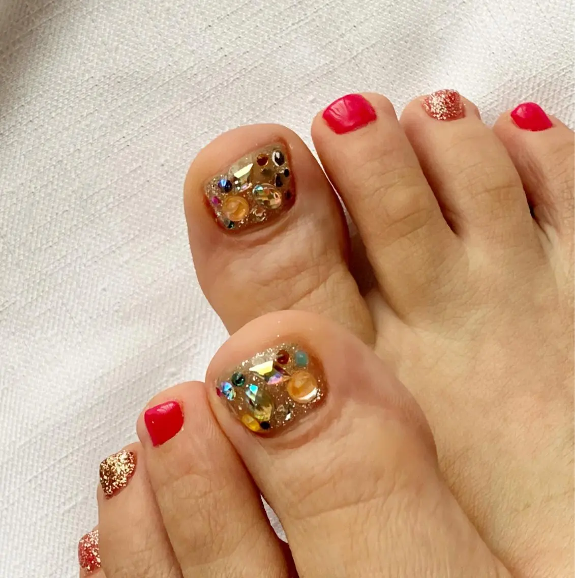 ネイル アートネイル ブルー フットネイル ジェルネイル パラジェル 松田 祥子のネイルデザイン