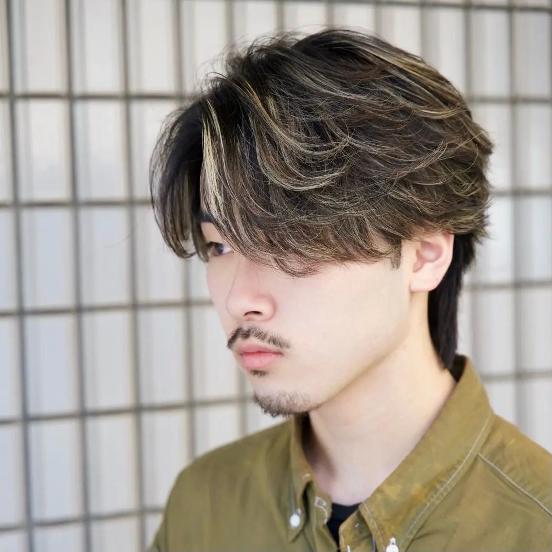 メンズカット+ハイライトの写真