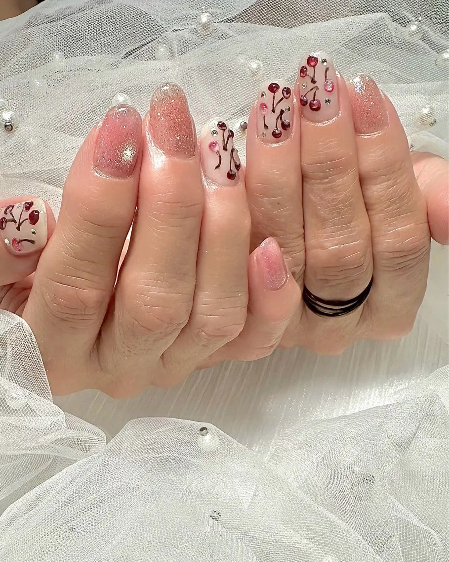 ネイル ラメ(グリッター) マグネットネイル ピンク ぷっくりネイル ハンドネイル Sei ｜ cres nailのネイルデザイン