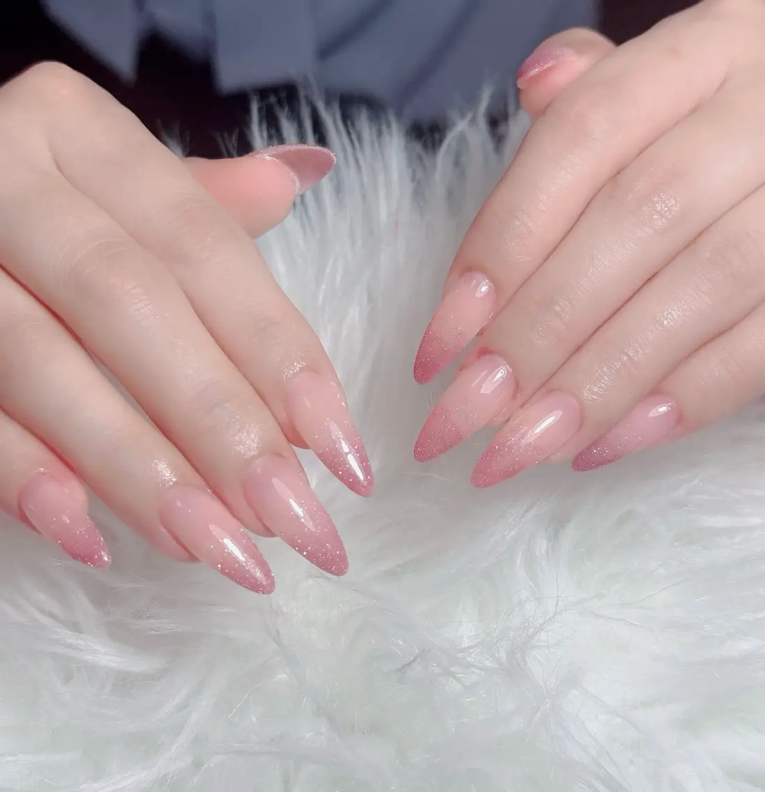 ネイル チークネイル 長さ出し フラッシュネイル フレンチネイル グラデーション ハンドネイル Lenie Nail Salonのネイルデザイン