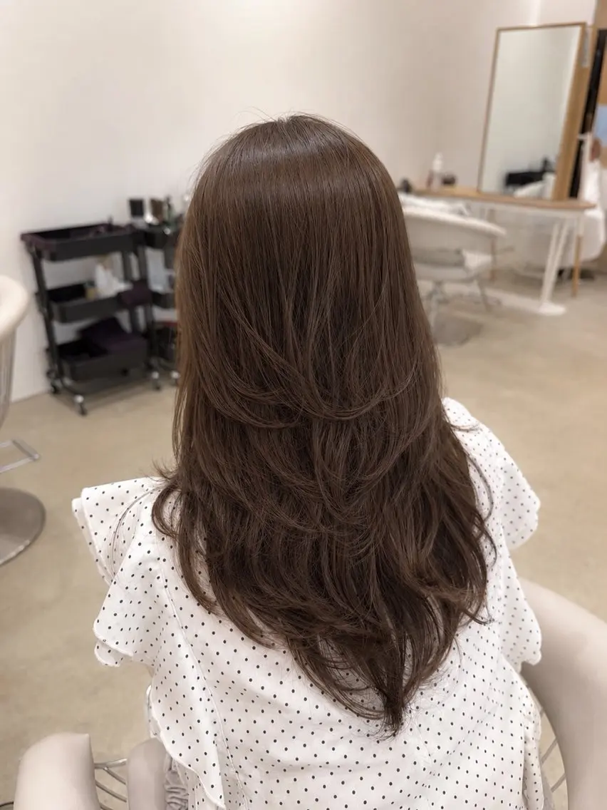 ロング ヘアカラー トリートメント SONA/レイヤー/ 顔周り/ダブルカラーのヘアスタイル