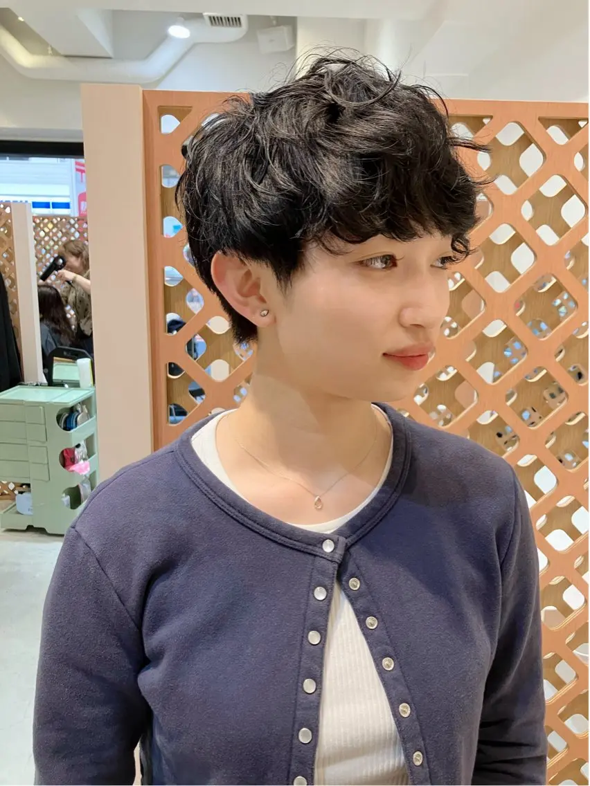 ショート ショートヘア カット パーマ 川間 将彦のヘアスタイル