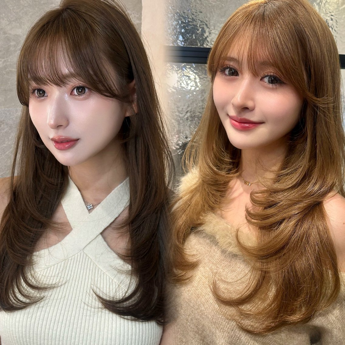 ロング レイヤーカット カット ヘアカラー 👑髪質改善/透明感 カラー/レイヤー/Uのヘアスタイル